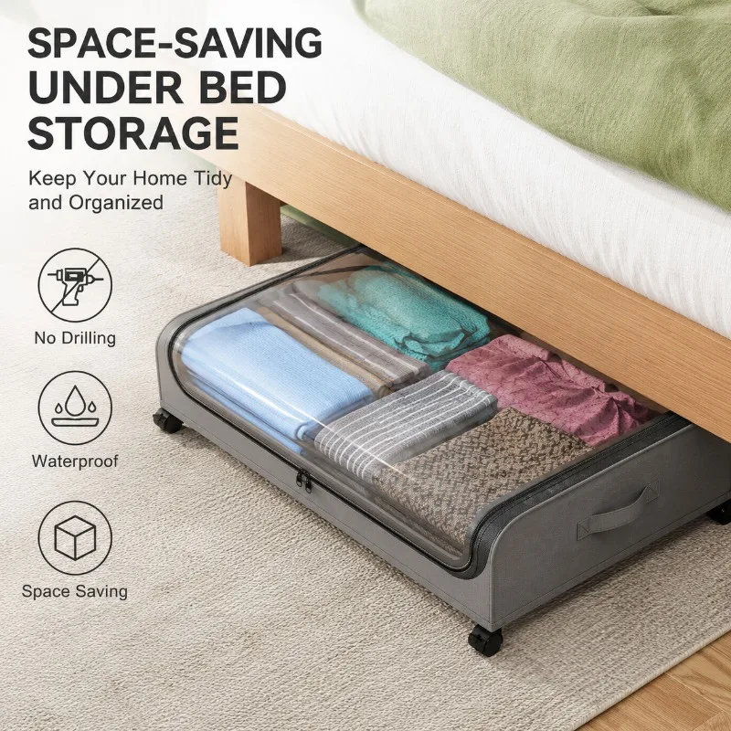 Under Bed Storage Container with Wheels Dustproof Foldable Clothes Organizer Amazon Bed Bottom Storage Box for Quilts Shoes Toys
Under Bed Storage Container with Wheels Dustproof Foldable Clothes Organizer Amazon Bed Bottom Storage Box for Quilts Shoes Toys