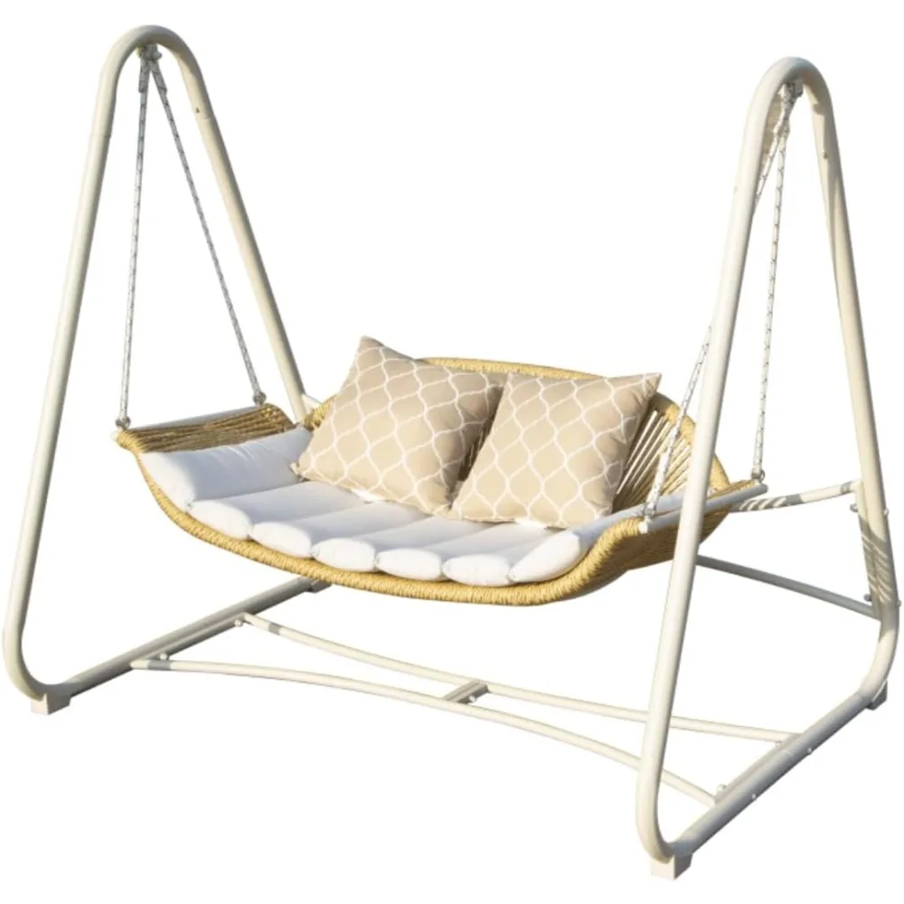 Outdoor Patio Porch Swing, 2 Seat Hanging Swing Chair with Thickened Cushions and Pillow, Rattan Porch Swing Chair FZ430
Outdoor Patio Porch Swing, 2 Seat Hanging Swing Chair with Thickened Cushions and Pillow, Rattan Porch Swing Chair FZ430