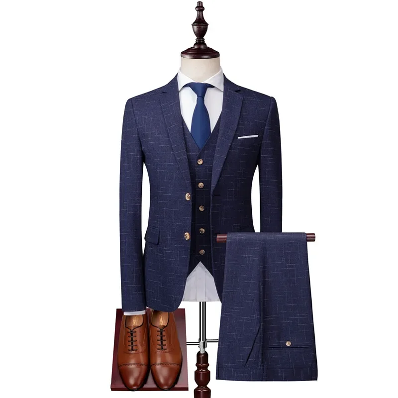 2025 Autumn Men's Slim-fit High-end Fabric 3-Piece Wedding Groom Suit Vest Trousers Double Single Buckle Options Sizes M-4XL
2025 Autumn Men's Slim-fit High-end Fabric 3-Piece Wedding Groom Suit Vest Trousers Double Single Buckle Options Sizes M-4XL