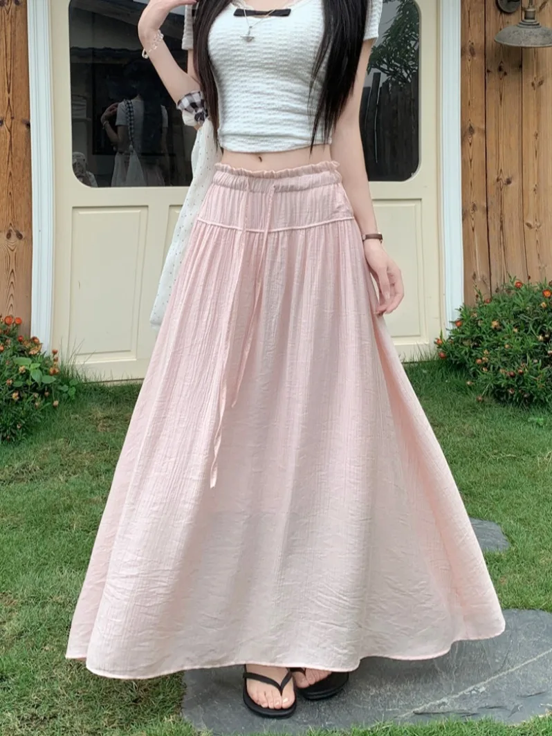 Elegant A-Line Midi Skirt Women's Pleated Drapey Floral Waist Drawstring Korean Style Breathable Skin-Friendly Commute Suitable
Elegant A-Line Midi Skirt Women's Pleated Drapey Floral Waist Drawstring Korean Style Breathable Skin-Friendly Commute Suitable