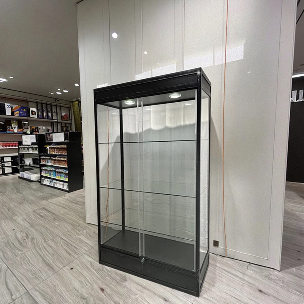 Glass 3-Shelf Display Showcase with Black Aluminum Frame Lockable Display Showcase With Light
Glass 3-Shelf Display Showcase with Black Aluminum Frame Lockable Display Showcase With Light