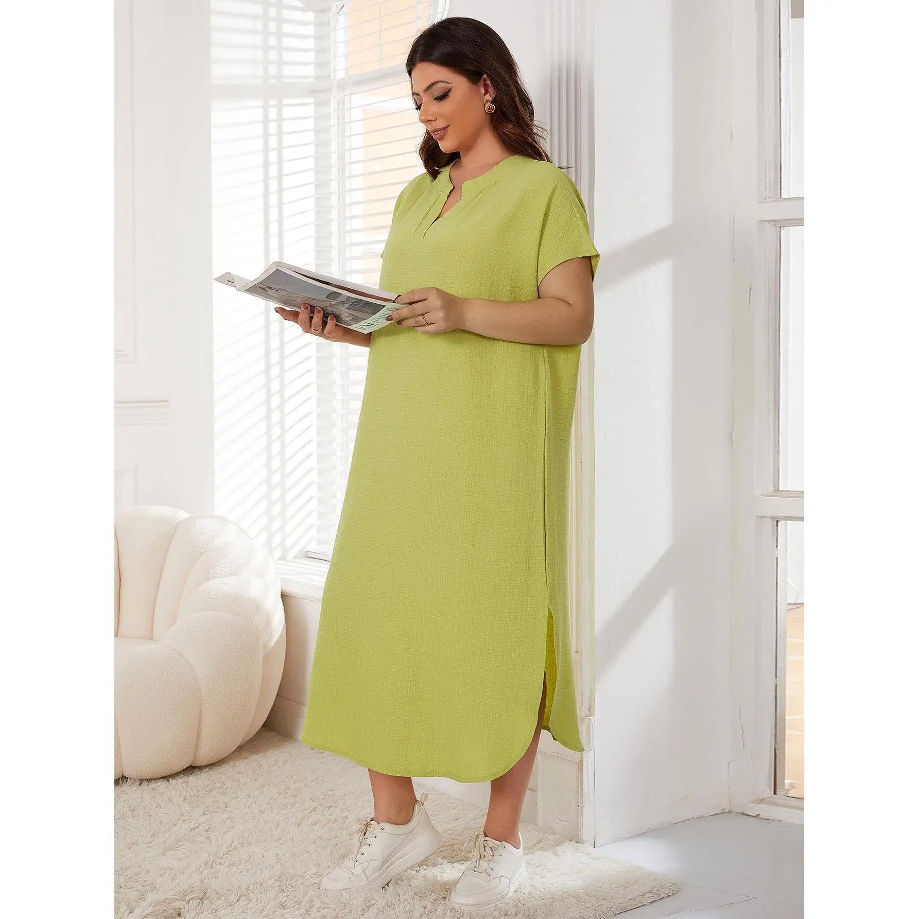 Women's Plus Size Nightgown Summer Fashion, Casual Short Sleeved Sleepwear For Women
Women's Plus Size Nightgown Summer Fashion, Casual Short Sleeved Sleepwear For Women