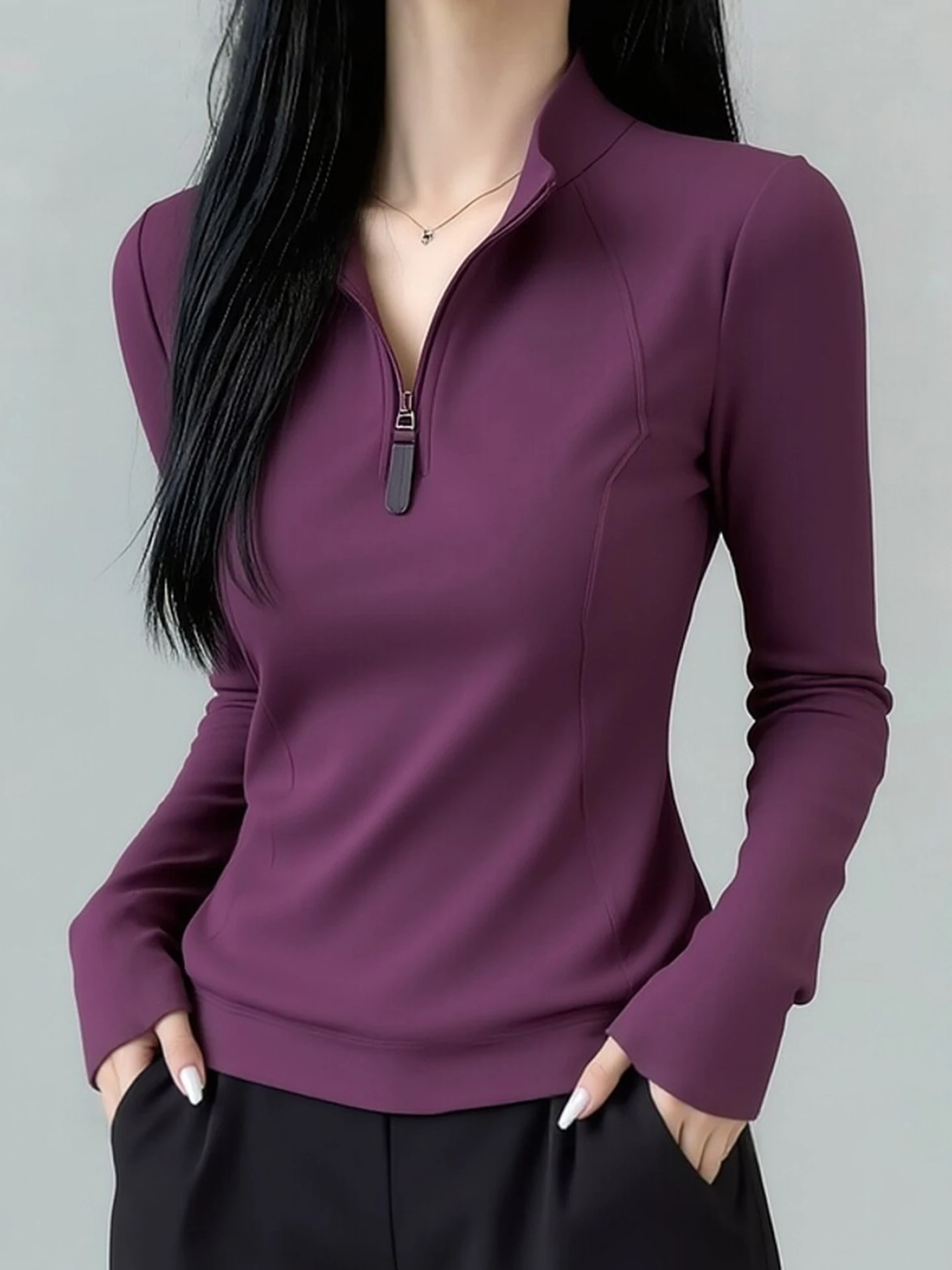 Soft Half Zipper Long Sleeve Base Shirt Women's Elegant Style Versatile Comfortable Spring Soft Underwear Top Floral Kaki
Soft Half Zipper Long Sleeve Base Shirt Women's Elegant Style Versatile Comfortable Spring Soft Underwear Top Floral Kaki