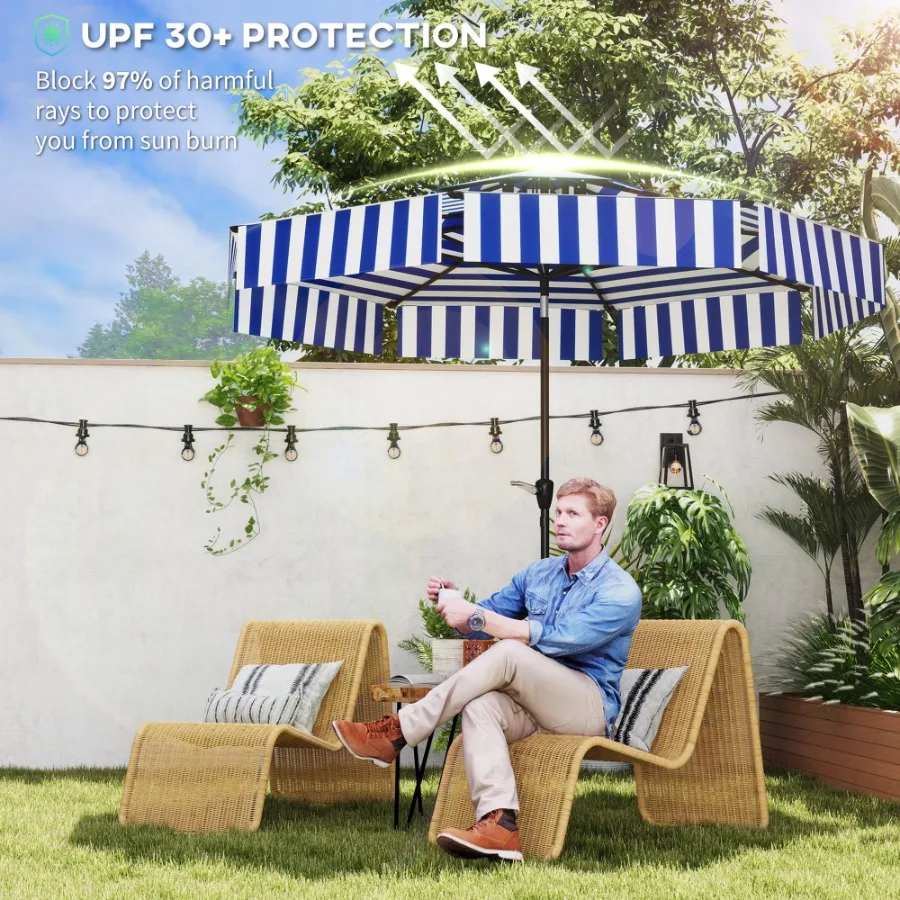 8.6FT Patio Umbrella UPF 30+ Outdoor Market Umbrella 2Tier Vented Patio Table Umbrella with Crank 8 Ribs Tiltable Porch Umbrell
8.6FT Patio Umbrella UPF 30+ Outdoor Market Umbrella 2Tier Vented Patio Table Umbrella with Crank 8 Ribs Tiltable Porch Umbrell