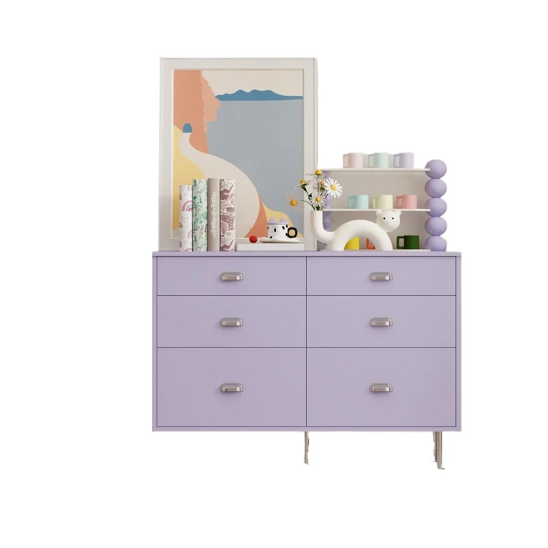 Purple chest of drawers dopamine side cabinet French entrance drawer light luxury storage
Purple chest of drawers dopamine side cabinet French entrance drawer light luxury storage