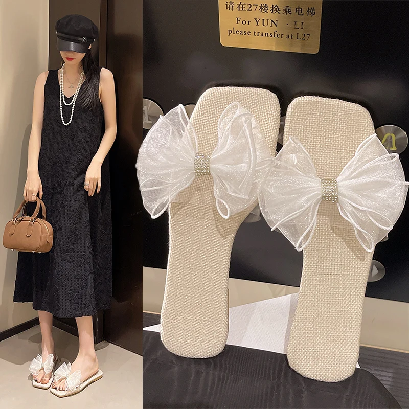 New Fairy Style Bow Sandals Flat Bottom Women's Shoes 2025 Soft Bottom Fashion Versatile Internet Red Slippers Women's Slippers
New Fairy Style Bow Sandals Flat Bottom Women's Shoes 2025 Soft Bottom Fashion Versatile Internet Red Slippers Women's Slippers