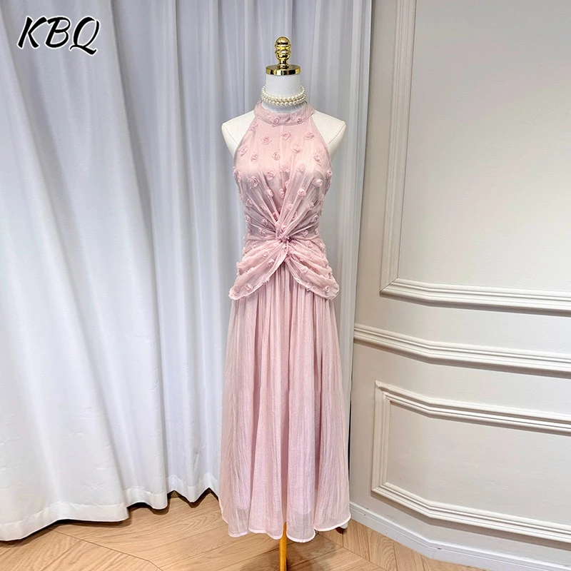 KBQ Solid Spliced Appliques Tunic Slimming For Women Round Neck Sleeveless High Waist Folds Long Dress Female Fashion Style New
KBQ Solid Spliced Appliques Tunic Slimming For Women Round Neck Sleeveless High Waist Folds Long Dress Female Fashion Style New
