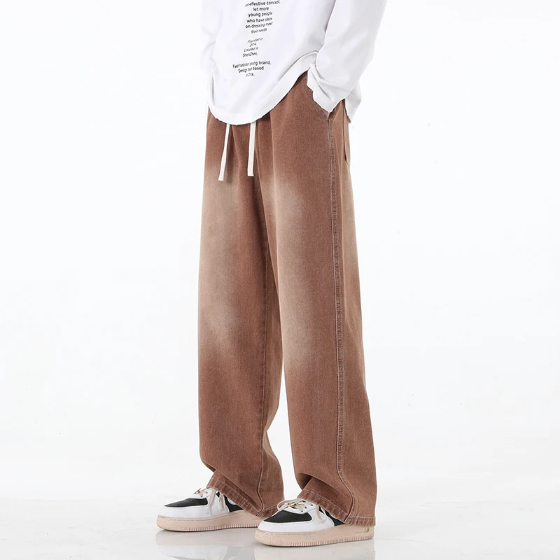 Streetwear Men's Elastic Waist Wide Leg Baggy Jeans Korean Fashion New Autumn Retro Oversize Jeans Male Drawstring Design Pants
Streetwear Men's Elastic Waist Wide Leg Baggy Jeans Korean Fashion New Autumn Retro Oversize Jeans Male Drawstring Design Pants