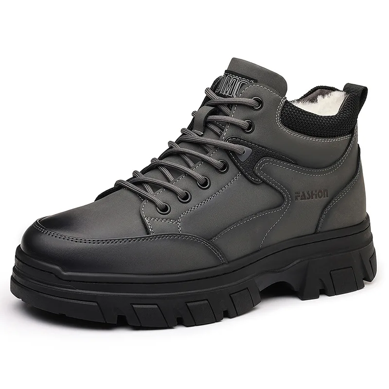 Теплая плюшевая зимняя обувь, мужские зимние ботинки, холодная зима, мужские ботильоны, нескользящая хлопковая обувь на толстой подошве, черный, серый цвет DX729
Теплая плюшевая зимняя обувь, мужские зимние ботинки, холодная зима, мужские ботильоны, нескользящая хлопковая обувь на толстой подошве, черный, серый цвет DX729