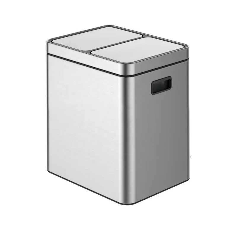 Stainless Steel Silver Rectangular Foot Pedal Vacuum Dual Bin Trash Can
Stainless Steel Silver Rectangular Foot Pedal Vacuum Dual Bin Trash Can