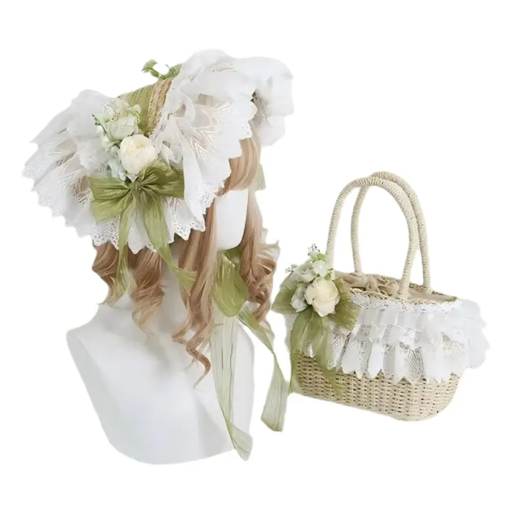 Handmade Lolita Forest Style BNT Lace Flat Hat Retro Straw Handbag Cos Accessory
Handmade Lolita Forest Style BNT Lace Flat Hat Retro Straw Handbag Cos Accessory