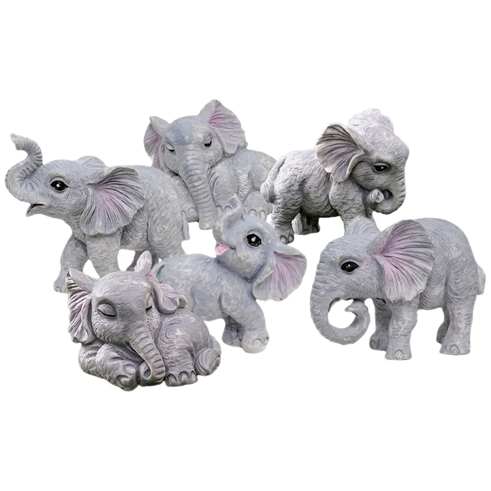 6 Pcs Elephant Figurines Resin Durable Cartoon Decor for Desktop Garden House Cake Flowerpot Micro Landscape Accessories
6 Pcs Elephant Figurines Resin Durable Cartoon Decor for Desktop Garden House Cake Flowerpot Micro Landscape Accessories