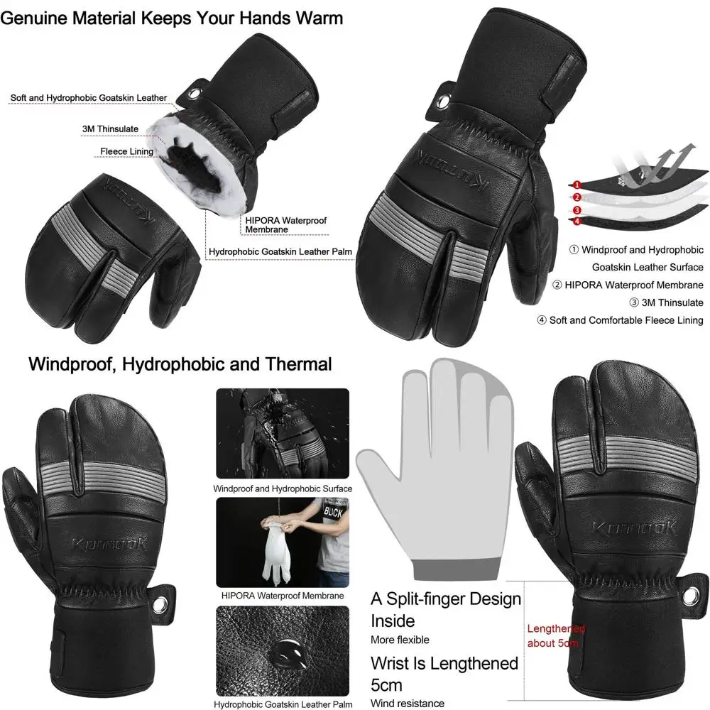 KUTOOKSkiMittenswithHIPORAWaterproofMembranatLeatherGlovesforSkiingOutdoor
KUTOOKSkiMittenswithHIPORAWaterproofMembranatLeatherGlovesforSkiingOutdoor