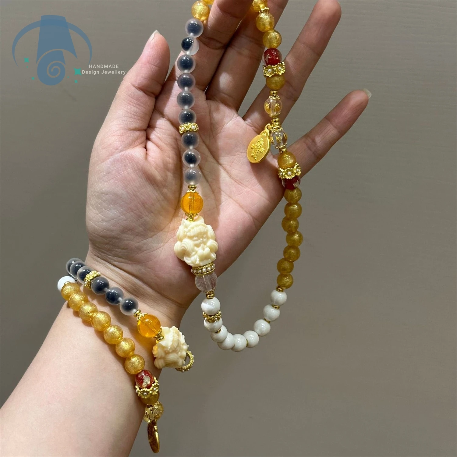 Fine Nine Tails Fox Nine Palace Eight Diagrams Mantra Bracelet White Porcelain Gold Foil Sugar Heart Agate Semi Sweet Glaze Wome
Fine Nine Tails Fox Nine Palace Eight Diagrams Mantra Bracelet White Porcelain Gold Foil Sugar Heart Agate Semi Sweet Glaze Wome