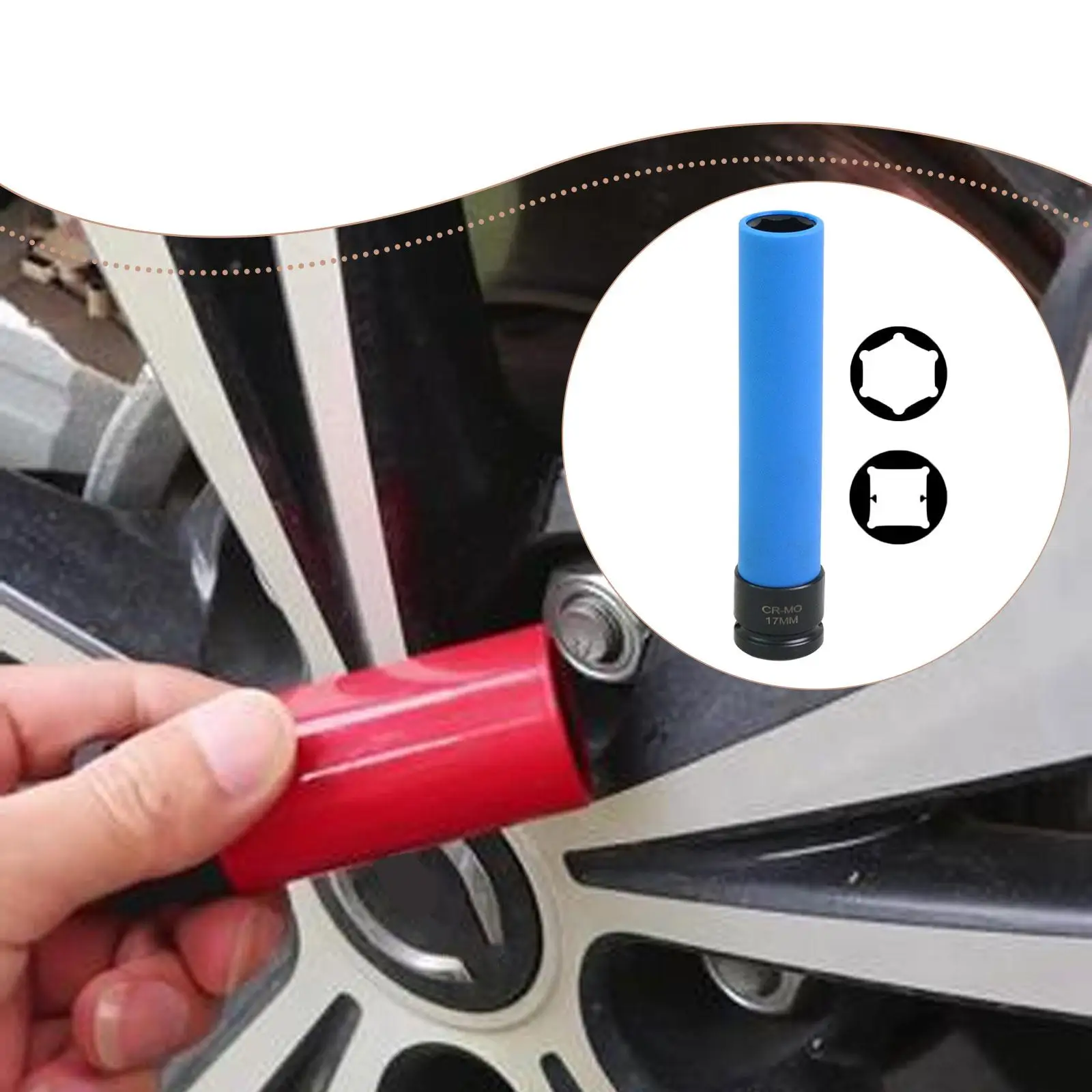 Wheel Guard Impact Wrench Socket Wrench, Thin-walled, Deep, Portable, Professional, Practical, , 1/2 Inch Drive
Wheel Guard Impact Wrench Socket Wrench, Thin-walled, Deep, Portable, Professional, Practical, , 1/2 Inch Drive