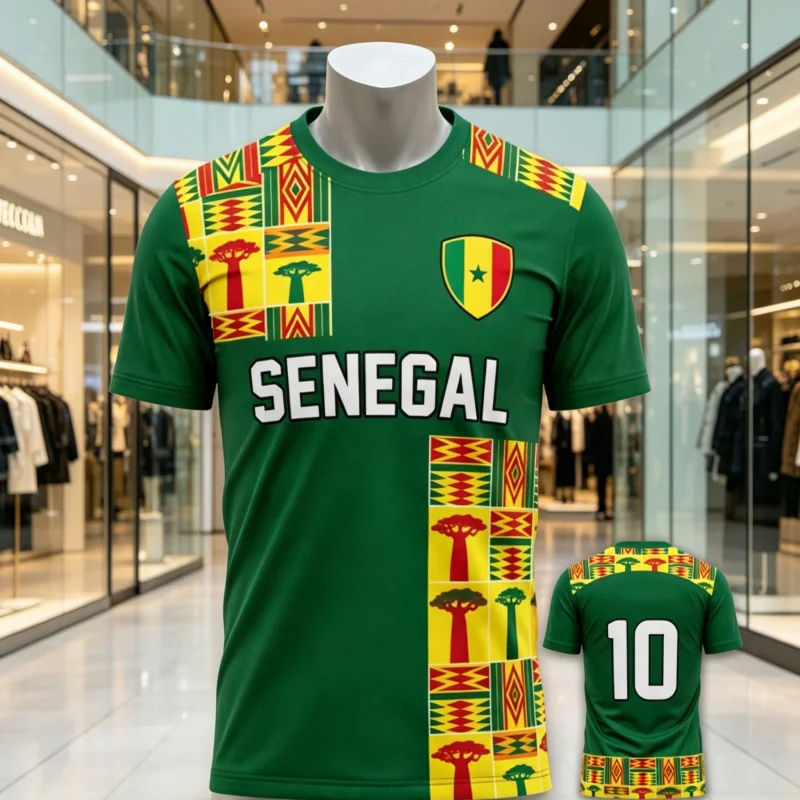 Fashion Senegal Flag Graphic Football Shirt for Men Trend 3D National Emblem Printed Sports T-shirts Breathable Family Kids Tees
Fashion Senegal Flag Graphic Football Shirt for Men Trend 3D National Emblem Printed Sports T-shirts Breathable Family Kids Tees