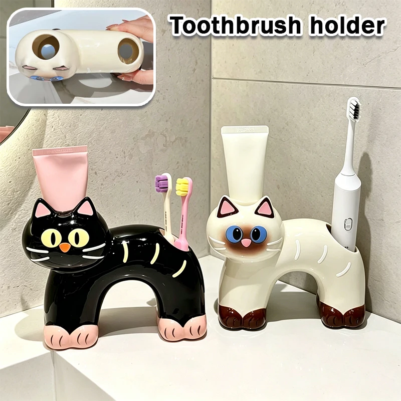 Cartoon Cat Toothbrush Holder Ceramic Bathroom Storage Rack with Drainage Hole Fits Manual Electric Toothbrushes for Cat Lovers
Cartoon Cat Toothbrush Holder Ceramic Bathroom Storage Rack with Drainage Hole Fits Manual Electric Toothbrushes for Cat Lovers