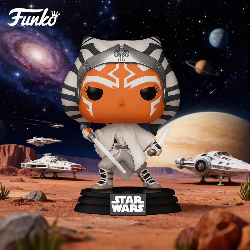 Подлинное издание FUNKO POP 《Звездные войны: Асока и Боба Фетт (Винтаж)》Настольное украшение, модель, игрушки, Коллекционная модель 
Подлинное издание FUNKO POP 《Звездные войны: Асока и Боба Фетт (Винтаж)》Настольное украшение, модель, игрушки, Коллекционная модель