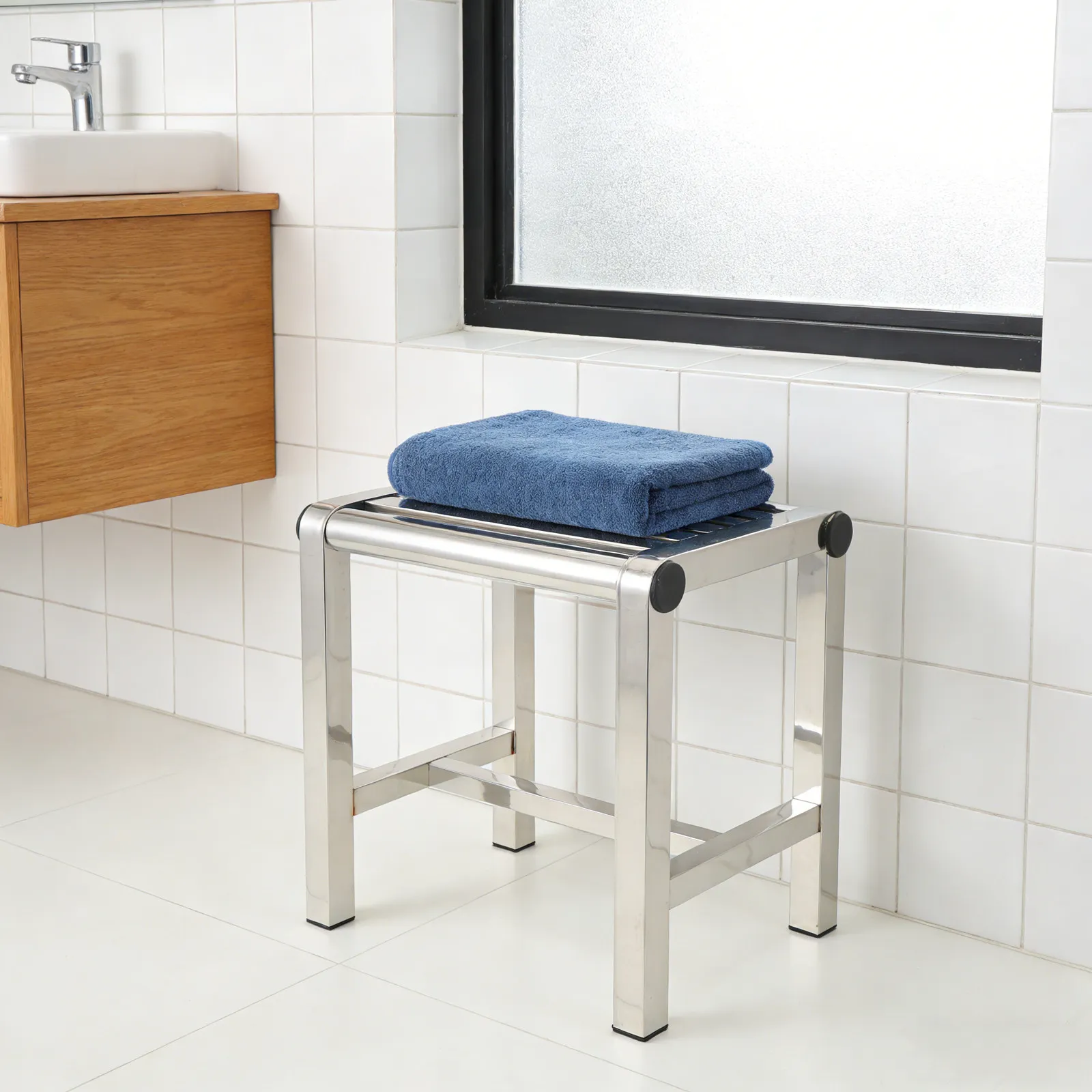 Stainless Steel Shower Stool 12.20x11.81x7.87in Waterproof Heavy Duty Anti-Slip Bathroom Foot Stool Compact Bench for Shower
Stainless Steel Shower Stool 12.20x11.81x7.87in Waterproof Heavy Duty Anti-Slip Bathroom Foot Stool Compact Bench for Shower