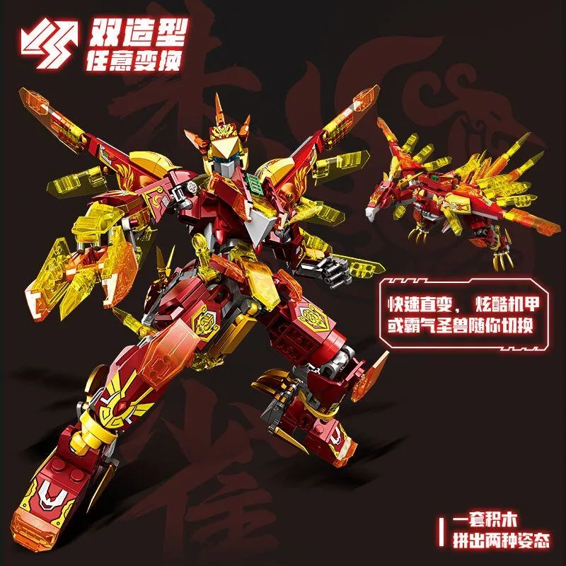 Transformable Vermilion Bird Mecha Building Blocks Set Dual Switchable Shapes MOC Robot Bricks Flexible Multi-joint Structure De
Transformable Vermilion Bird Mecha Building Blocks Set Dual Switchable Shapes MOC Robot Bricks Flexible Multi-joint Structure De
