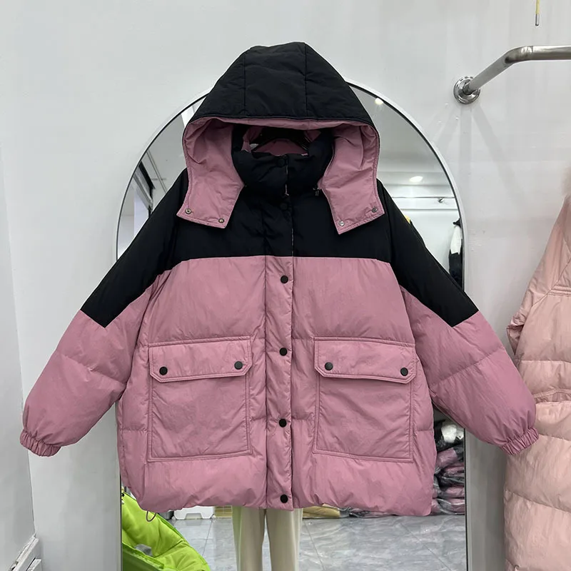 New Winter 90 White Duck Down Women Korean Version Windproof Hooded Warm Loose Black White Down Coat Women Coat Down Jackets
New Winter 90 White Duck Down Women Korean Version Windproof Hooded Warm Loose Black White Down Coat Women Coat Down Jackets