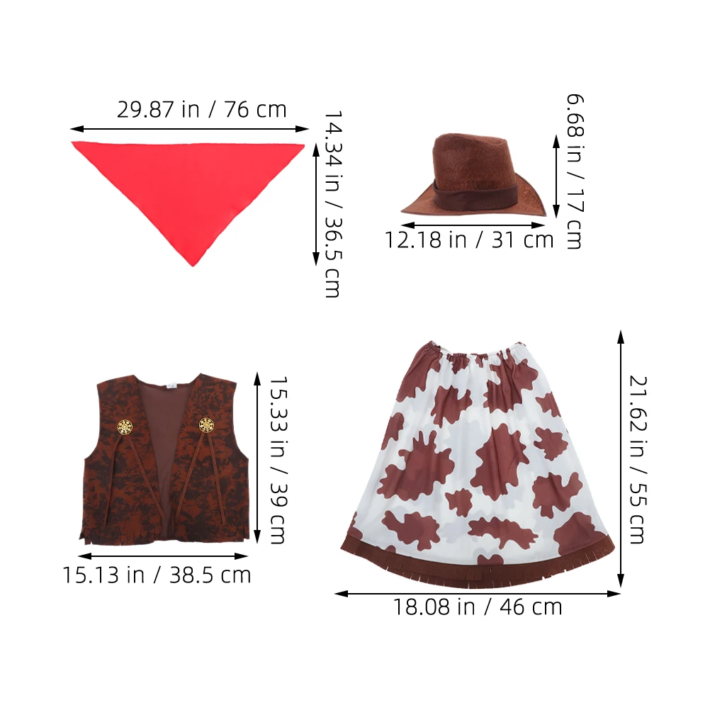 1 Set Girls Western Cowgirl Costume Set With Hat Bandana And Vest Western Costume Accessories For Halloween Dress Up Party
1 Set Girls Western Cowgirl Costume Set With Hat Bandana And Vest Western Costume Accessories For Halloween Dress Up Party
