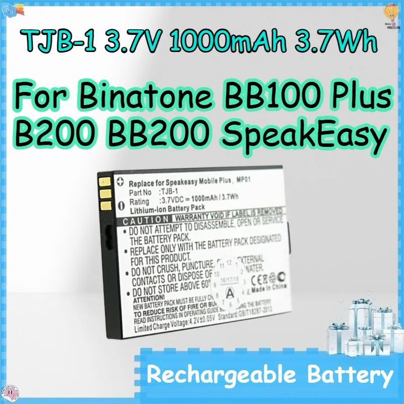 TJB-1 3.7V 1000mAh 3.7Wh Rechargeable Batteries for Binatone BB100 Plus B200 BB200 SpeakEasy Lithium-ion Battery Pack
TJB-1 3.7V 1000mAh 3.7Wh Rechargeable Batteries for Binatone BB100 Plus B200 BB200 SpeakEasy Lithium-ion Battery Pack