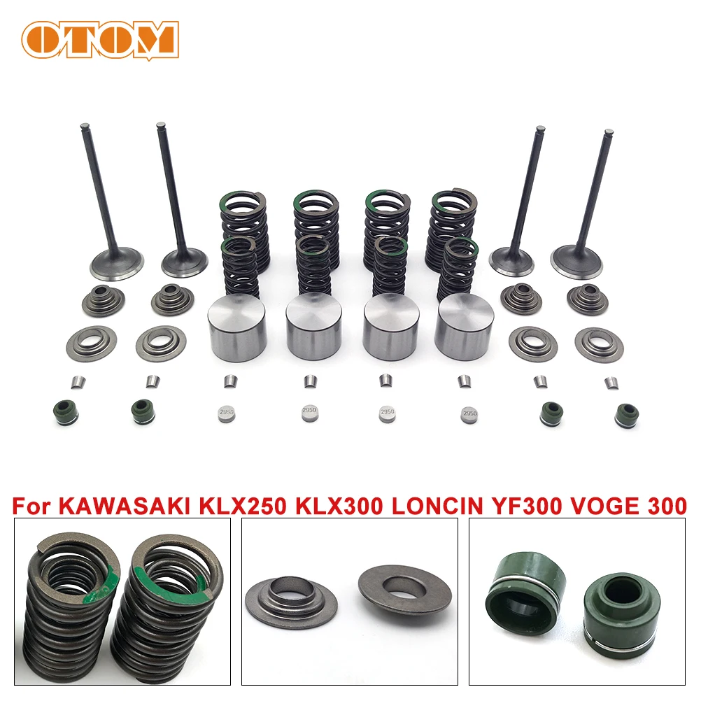 Motorcycle Valve Spring Assembly Kit Adjusting Shim Top Tube Lock Clamp Oil Seal For KAWASAKI KLX250 KLX300 LONCIN YF300 VOGE300
Motorcycle Valve Spring Assembly Kit Adjusting Shim Top Tube Lock Clamp Oil Seal For KAWASAKI KLX250 KLX300 LONCIN YF300 VOGE300