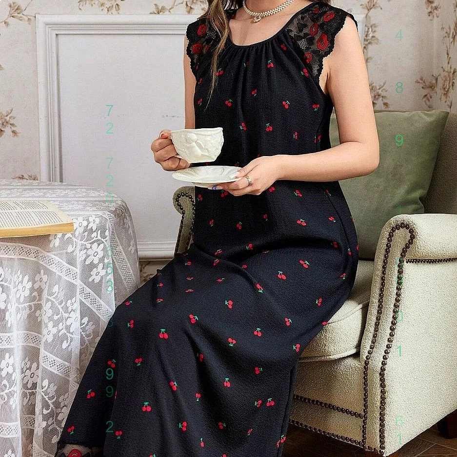 French Cherry Print Lace Trim Sleeveless Dress Dresses Spring Summer Retro Jumpsuit Playsuit
French Cherry Print Lace Trim Sleeveless Dress Dresses Spring Summer Retro Jumpsuit Playsuit
