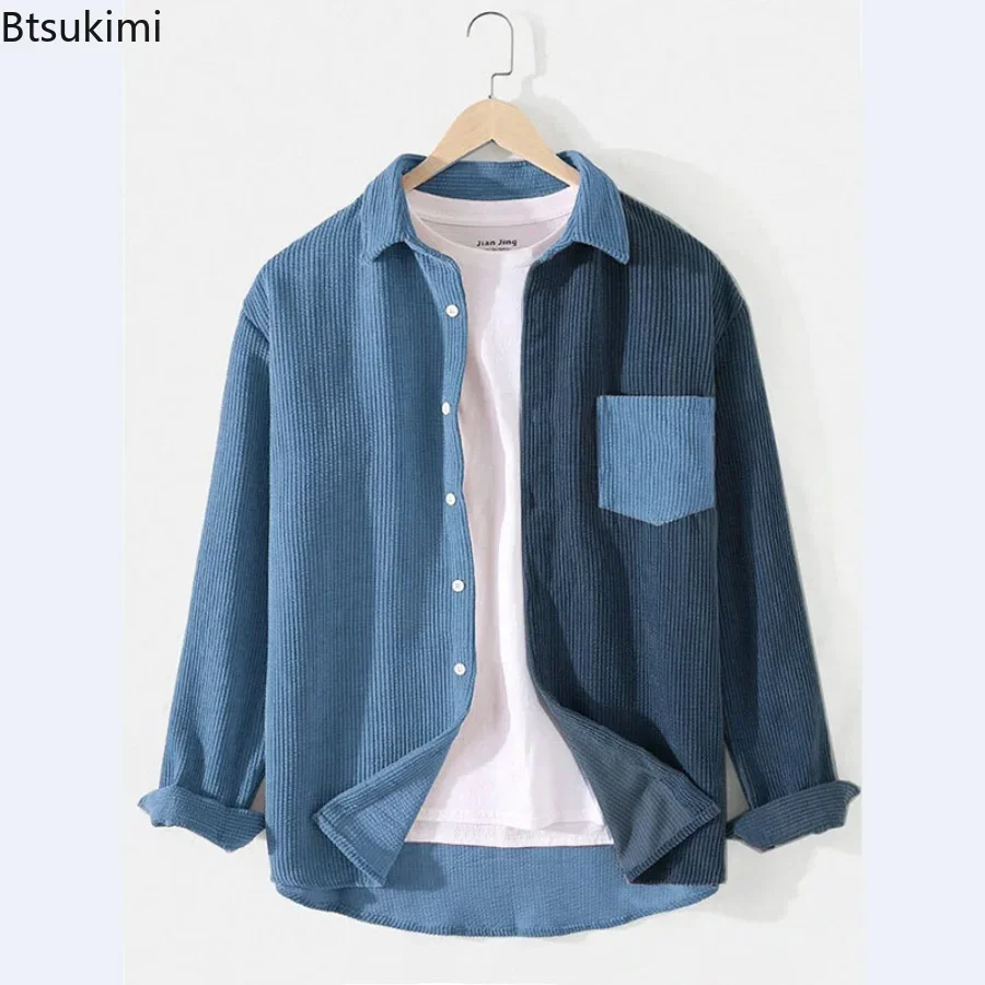 New 2024 Corduroy Patchwork Shirt Casual Turn-down Collar Button Long Sleeve Shirt for Men Premium Streetwear Men's Clothing Top
New 2024 Corduroy Patchwork Shirt Casual Turn-down Collar Button Long Sleeve Shirt for Men Premium Streetwear Men's Clothing Top