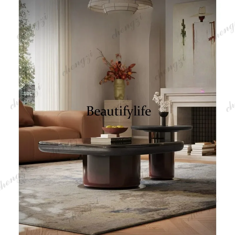 Italian minimalist natural luxury stone coffee table combination square designer living room home tea table
Italian minimalist natural luxury stone coffee table combination square designer living room home tea table