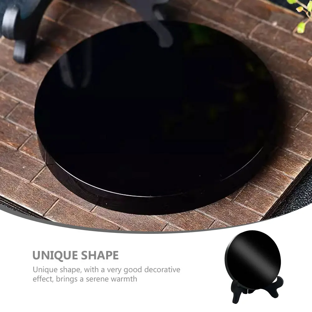 Obsidian Disk nament 6cm Divination Mirror Meditation Home Office Decor Black Scrying Mirrors Triangle St Included Desk Decor 
Obsidian Disk nament 6cm Divination Mirror Meditation Home Office Decor Black Scrying Mirrors Triangle St Included Desk Decor