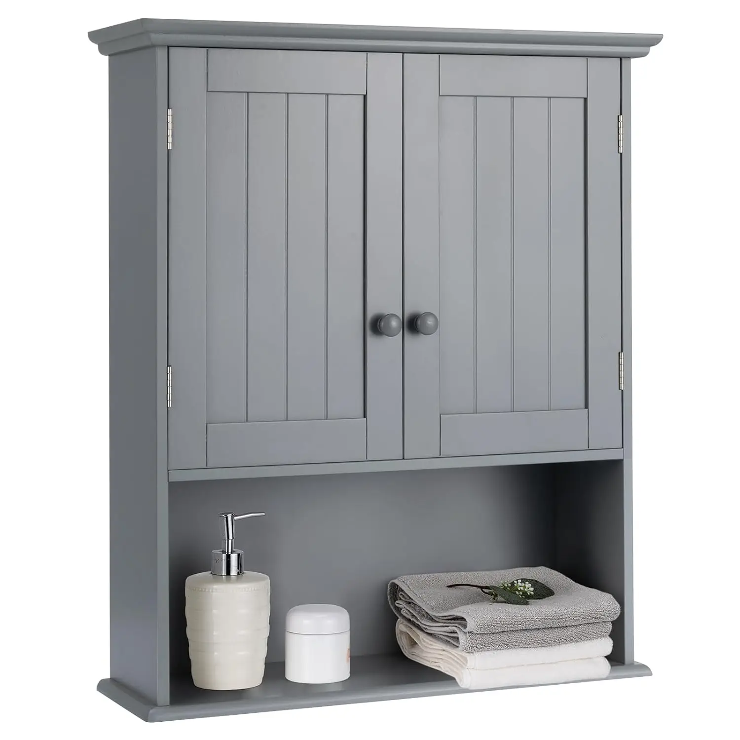 Wall Mounted Medicine Cabinet with Adjustable Shelf & 2 Doors, Bathroom Over Toilet Storage, Gray, Customized
Wall Mounted Medicine Cabinet with Adjustable Shelf & 2 Doors, Bathroom Over Toilet Storage, Gray, Customized