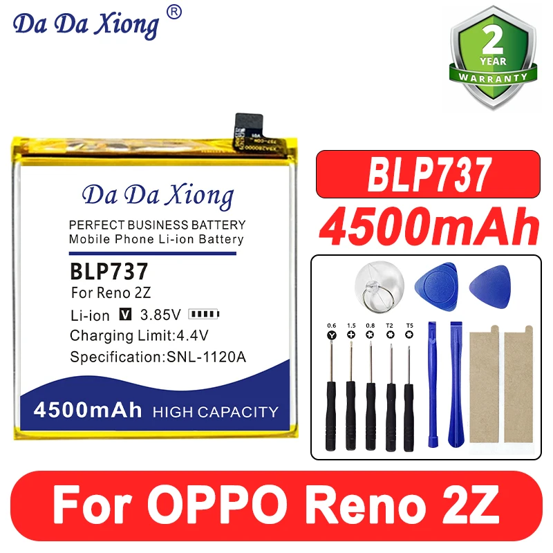 Аккумулятор мобильного телефона большой емкости BLP737 для Oppo Reno 2F 2Z, надежное питание 4500 мАч
Аккумулятор мобильного телефона большой емкости BLP737 для Oppo Reno 2F 2Z, надежное питание 4500 мАч