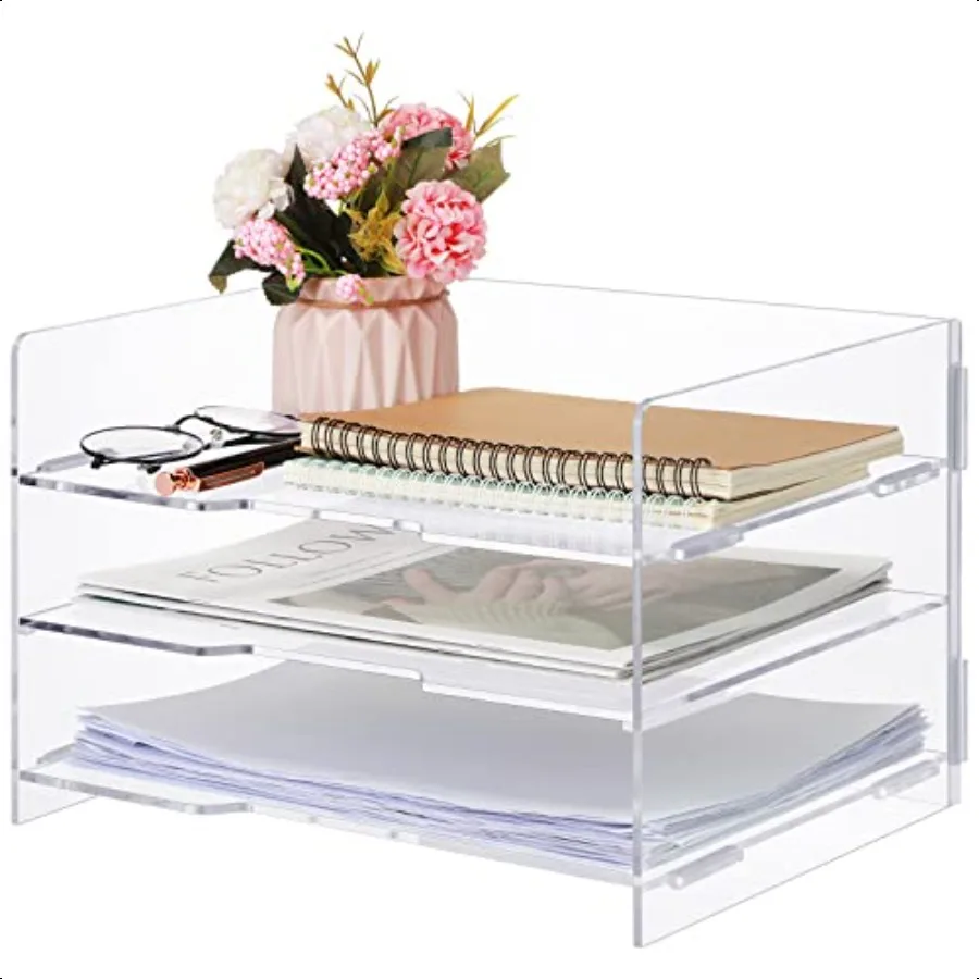 Zubebe 3 Tier Desk Organizer Paper File Organizer Detachable Clear Desk Letter Tray Acrylic Stackable Document Storage Paper Tr
Zubebe 3 Tier Desk Organizer Paper File Organizer Detachable Clear Desk Letter Tray Acrylic Stackable Document Storage Paper Tr