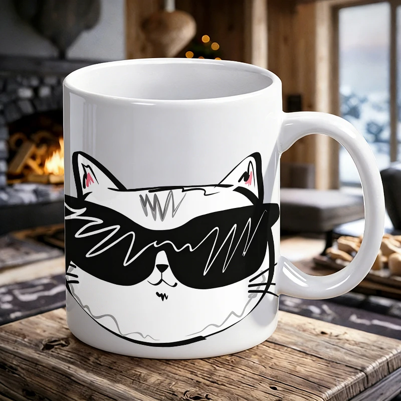 Cool Cat with Sunglasses Ceramic Mug, coffee cup, milk cup, office tea cup, drinking cup, gift for friends, fade-resistant
Cool Cat with Sunglasses Ceramic Mug, coffee cup, milk cup, office tea cup, drinking cup, gift for friends, fade-resistant