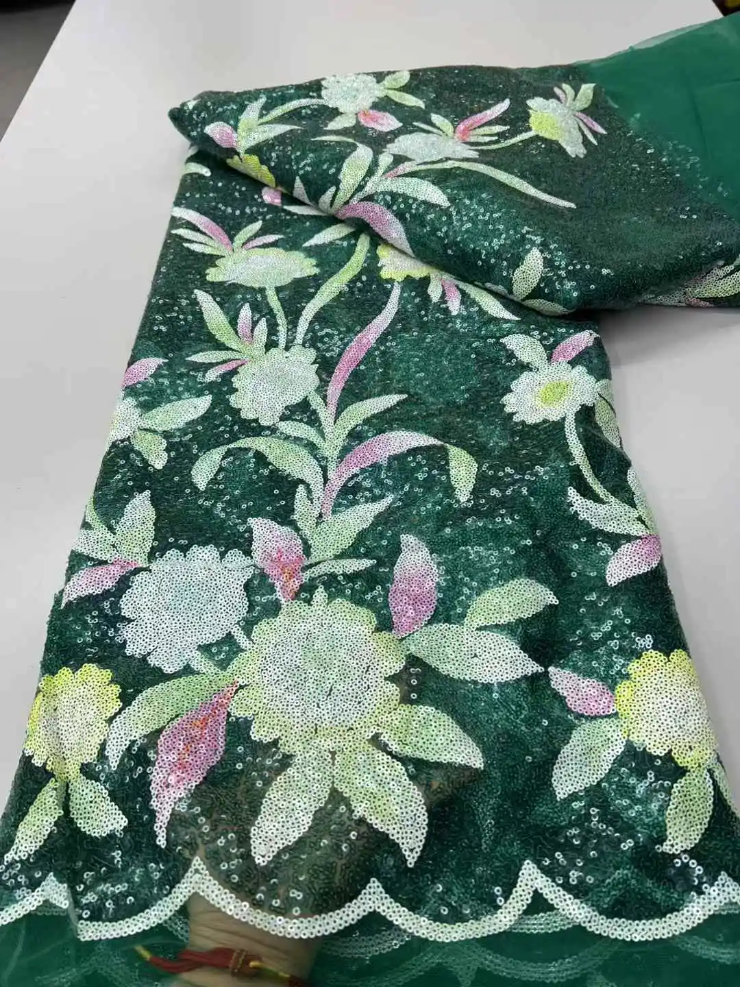 Luxury African Mesh Sequins Lace Fabric 2025 High Quality French Embroidery Sequin Lace Fabric Women Eevening Dress Sewing
Luxury African Mesh Sequins Lace Fabric 2025 High Quality French Embroidery Sequin Lace Fabric Women Eevening Dress Sewing