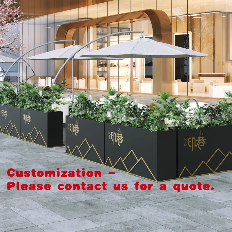 Customize.New Outdoor Iron Art Flower Box Rectangular Combination Stainless Steel Flower Bed Commercial Street Green Plant Fence
Customize.New Outdoor Iron Art Flower Box Rectangular Combination Stainless Steel Flower Bed Commercial Street Green Plant Fence