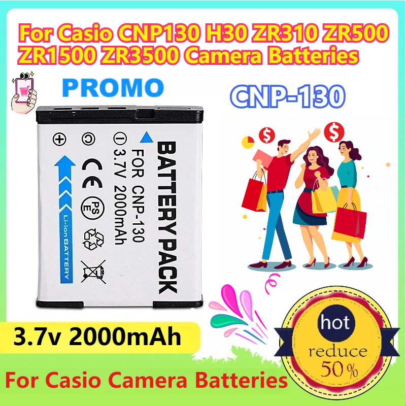 3.7v 2000mAh CNP-130 Battery for Casio CNP130 H30 ZR310 ZR500 ZR1500 ZR3500 Camera Batteries
3.7v 2000mAh CNP-130 Battery for Casio CNP130 H30 ZR310 ZR500 ZR1500 ZR3500 Camera Batteries