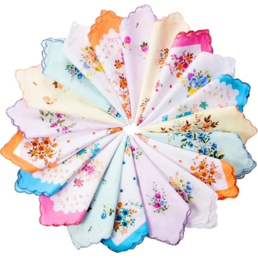 Zhanmai 20 Pack Handkerchiefs 11.8" Women Cotton Hankies with Vintage Floral Print Ladies Tea Party Pocket Square Towel Gift
Zhanmai 20 Pack Handkerchiefs 11.8" Women Cotton Hankies with Vintage Floral Print Ladies Tea Party Pocket Square Towel Gift