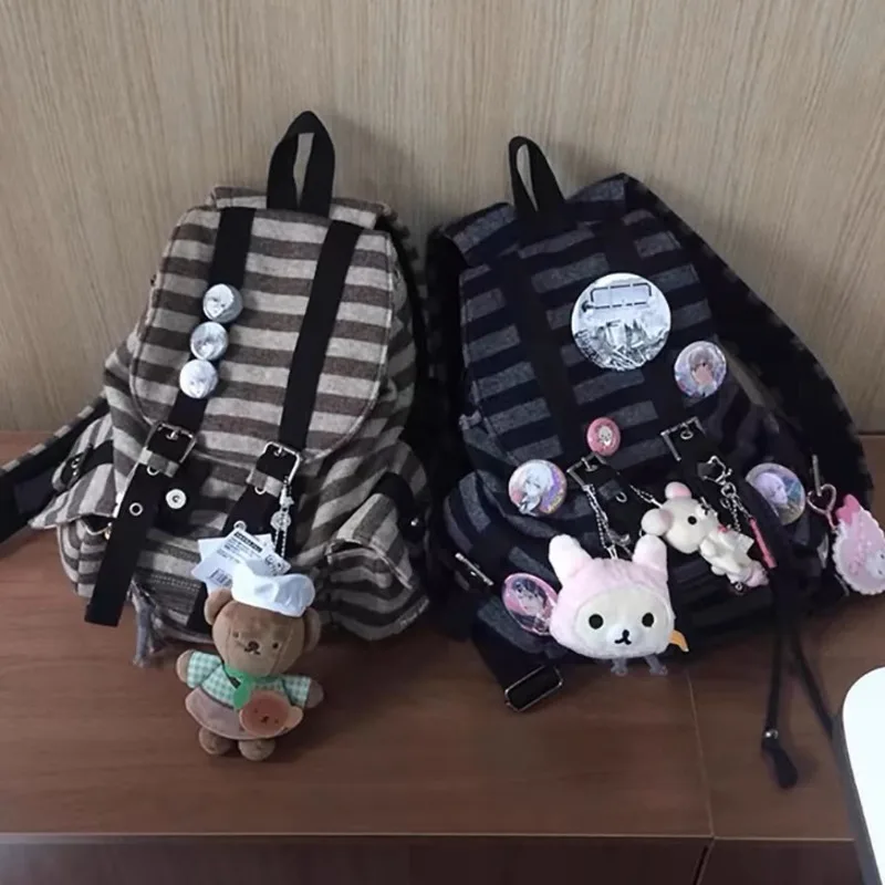 2025 New Striped Korean Casual Backpacks Drawstring Y2k College Student Bags Large Capacity Versatile Backpacks Women's Bags
2025 New Striped Korean Casual Backpacks Drawstring Y2k College Student Bags Large Capacity Versatile Backpacks Women's Bags