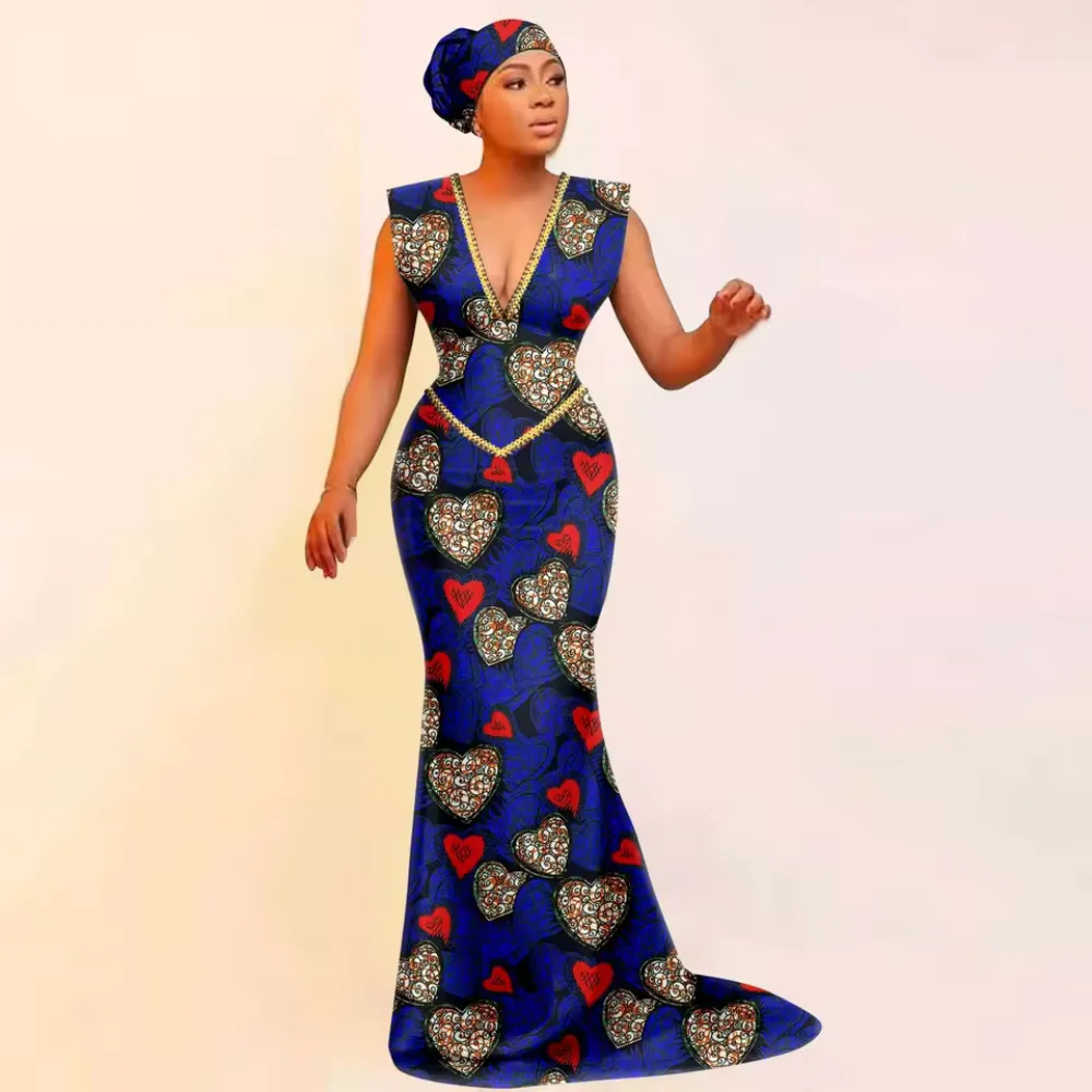 African Dresses for Women Plus Size 2023 Sexy Party Gown Dashiki Print Cotton Vintage Turban Headwrap Party Wedding Vestidos
African Dresses for Women Plus Size 2023 Sexy Party Gown Dashiki Print Cotton Vintage Turban Headwrap Party Wedding Vestidos