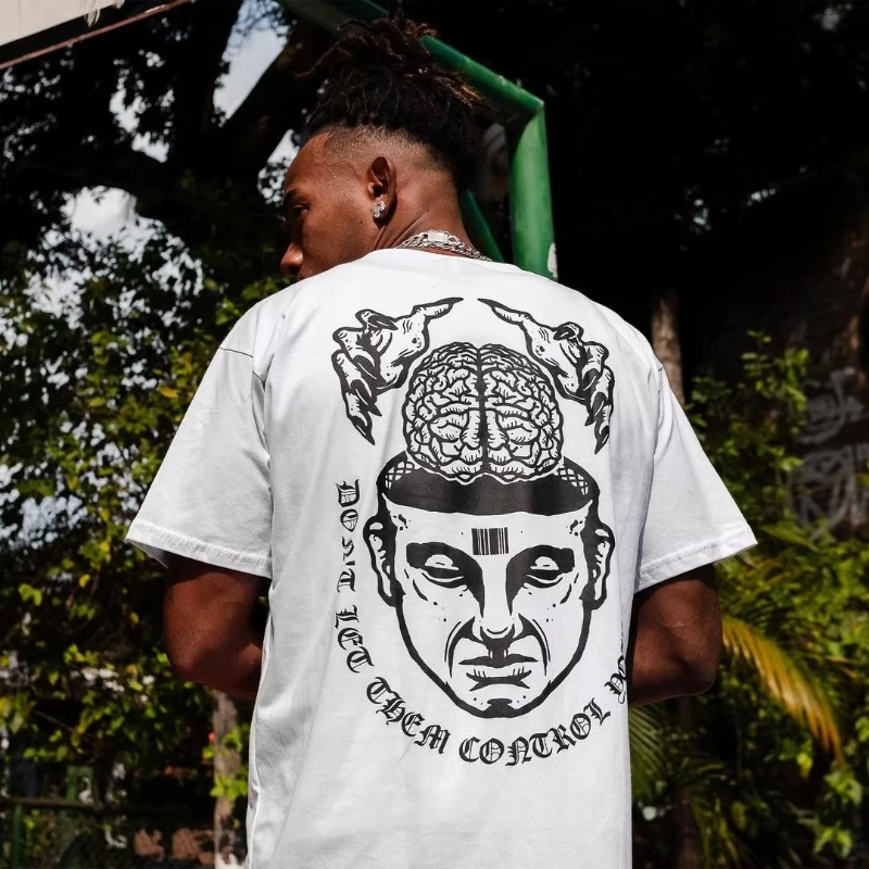 2025 Новая мужская футболка с принтом европейского мозга, уличная мода, 100% хлопок, свободная летняя повседневная футболка с круглым вырезом 
2025 Новая мужская футболка с принтом европейского мозга, уличная мода, 100% хлопок, свободная летняя повседневная футболка с круглым вырезом