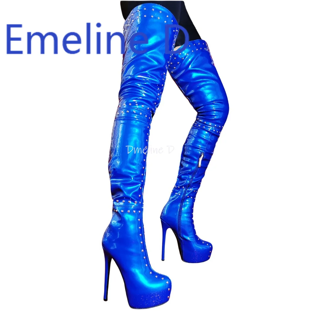Knee Length Boots with Fashionable and Sexy Rivet Side Zipper Design Solid Color Thick Sole Waterproof Platform High Heels
Knee Length Boots with Fashionable and Sexy Rivet Side Zipper Design Solid Color Thick Sole Waterproof Platform High Heels