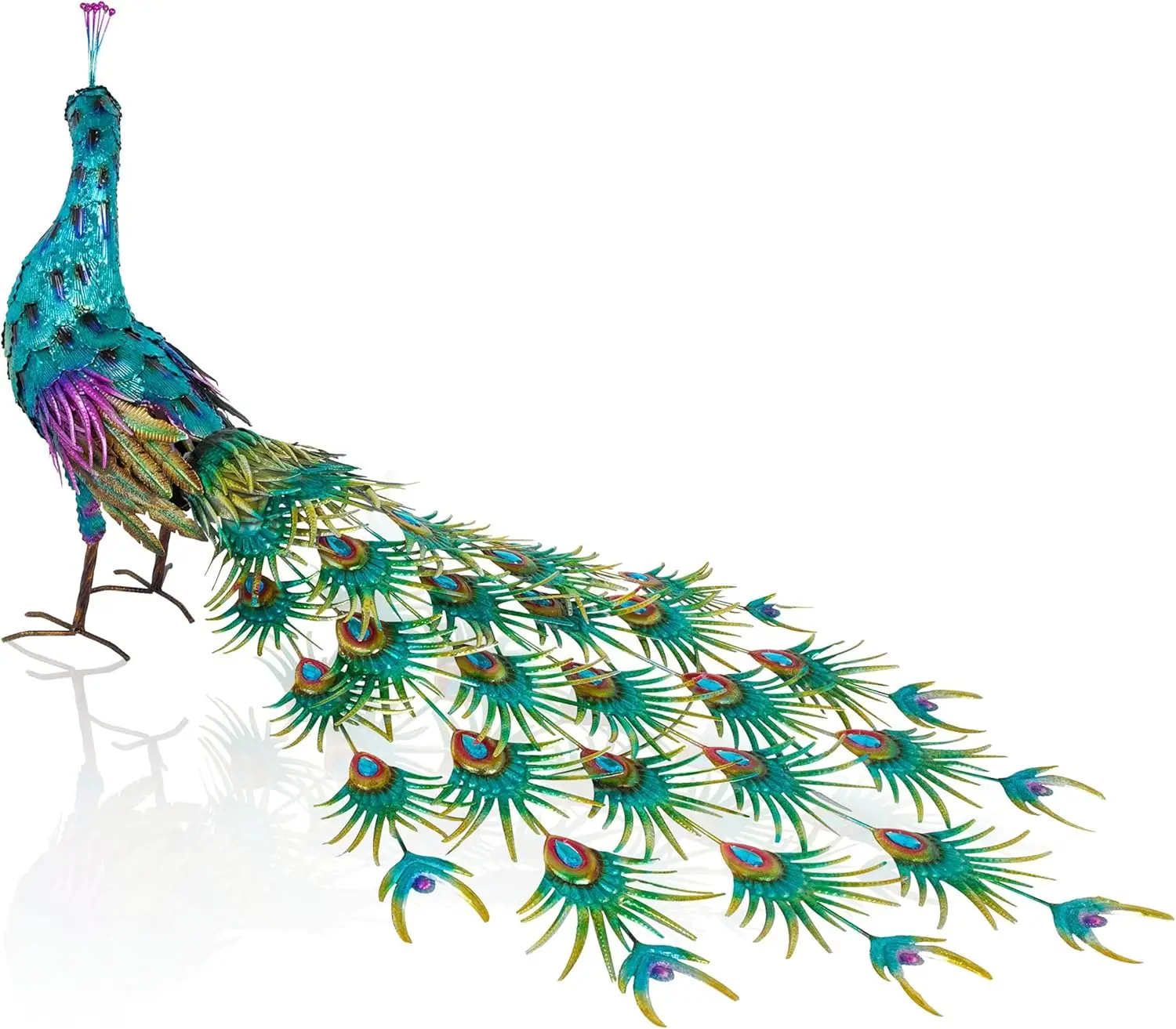 HEH378 Metal Jumbo Sized Majestic Peacock Decor Elegant Garden Patio Bird Statue 33 H Blue
HEH378 Metal Jumbo Sized Majestic Peacock Decor Elegant Garden Patio Bird Statue 33 H Blue