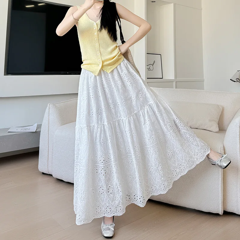 Half length skirt for women's spring and summer new high waist slimming A-line skirt temperament white cake skirt
Half length skirt for women's spring and summer new high waist slimming A-line skirt temperament white cake skirt