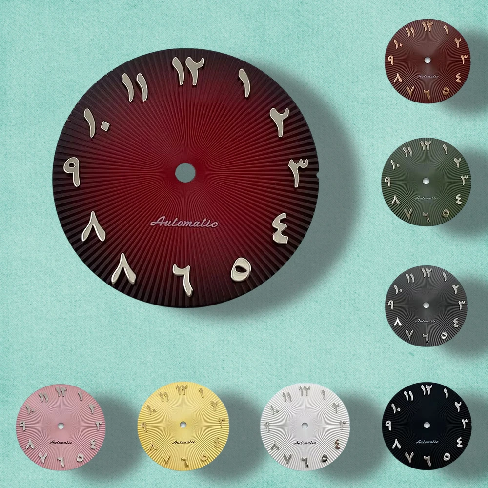 28.5mm S Logo Arabic NH35 Dial For NH35/NH36/4R/7S Movement Crown NH35 High-Quality Accessories Complete Range Of Colors
28.5mm S Logo Arabic NH35 Dial For NH35/NH36/4R/7S Movement Crown NH35 High-Quality Accessories Complete Range Of Colors 