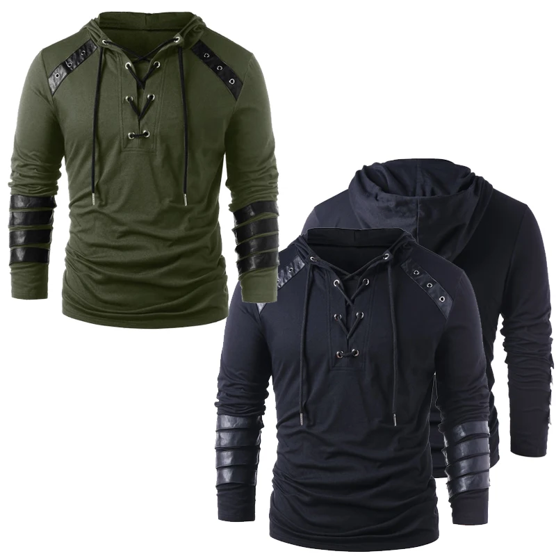 Men Gothic Steampunk Hooded Lace Up Long Sleeve Pullover Hooded Casual Blouse Tops Hoodie Shirts Sweatshirt
Men Gothic Steampunk Hooded Lace Up Long Sleeve Pullover Hooded Casual Blouse Tops Hoodie Shirts Sweatshirt
