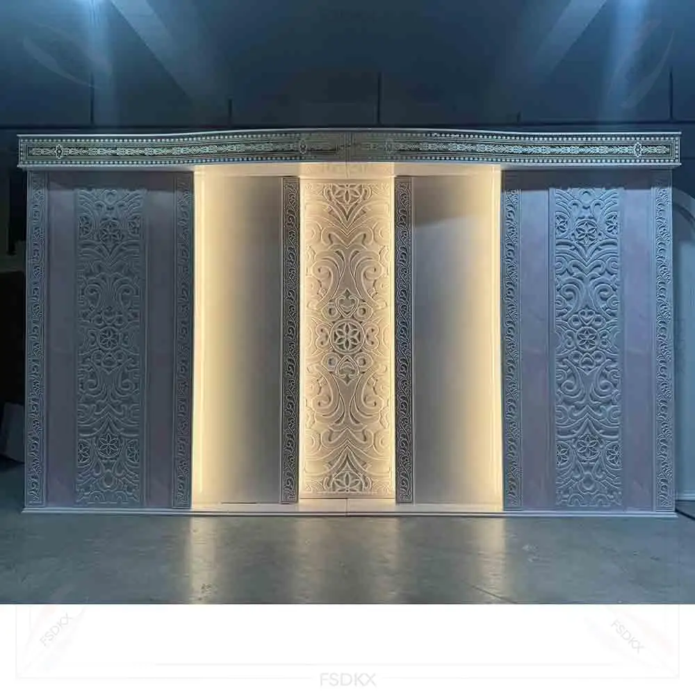 FSDKX Custom PVC Curve Backdrop White Wedding Birthday Party LED Light Backdrop for Wedding Event Stage Decoration
FSDKX Custom PVC Curve Backdrop White Wedding Birthday Party LED Light Backdrop for Wedding Event Stage Decoration