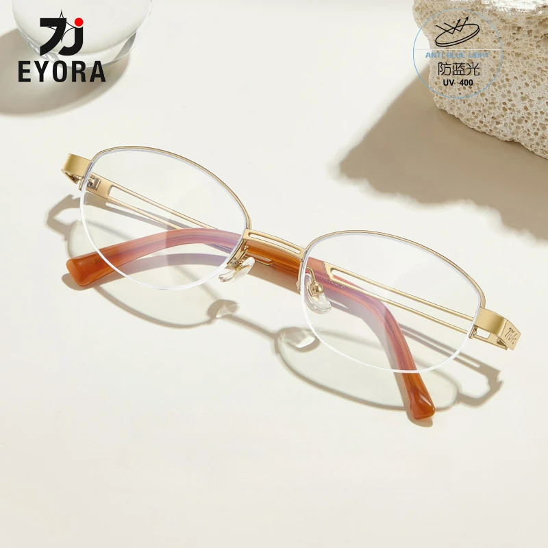 EYORA Half-Frame Titanium Anti Blue Light Reading Glasses Anti-Reflection Myopia Eyewear Photochromic Progressive Eyeglasses
EYORA Half-Frame Titanium Anti Blue Light Reading Glasses Anti-Reflection Myopia Eyewear Photochromic Progressive Eyeglasses